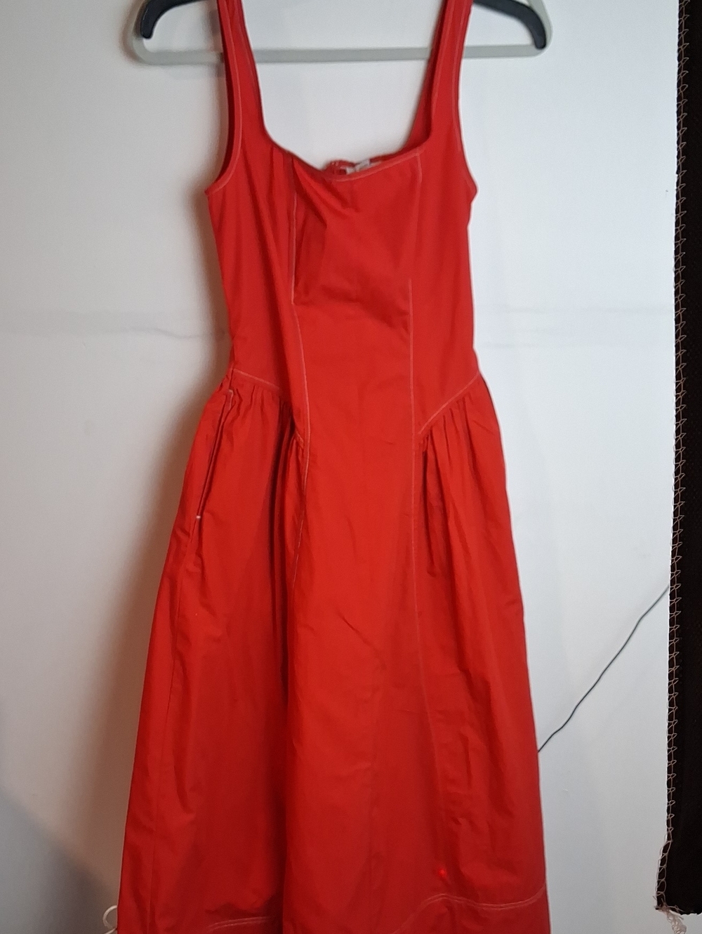 Red Sleeveless A-Line Midi Dress Sz 2 Free Assembly Maiden Indiesleese Retro Chi